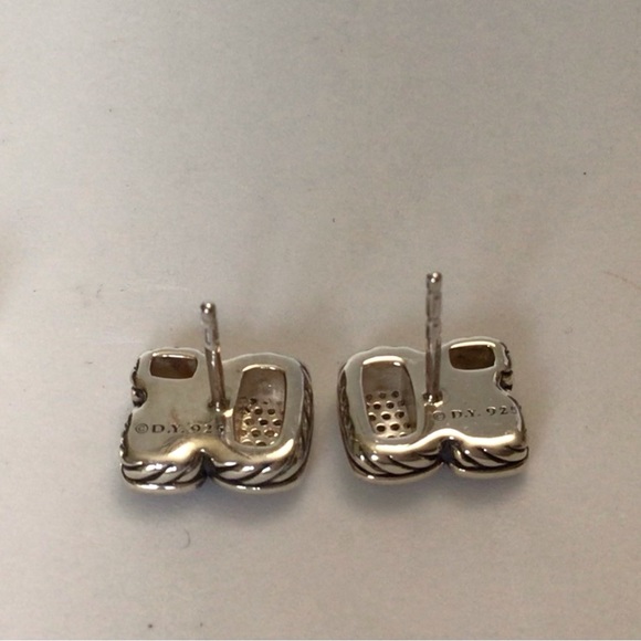 David Yurman Confetti Sterling Silver and Diamond stud earrings Pre-loved - Picture 4 of 7